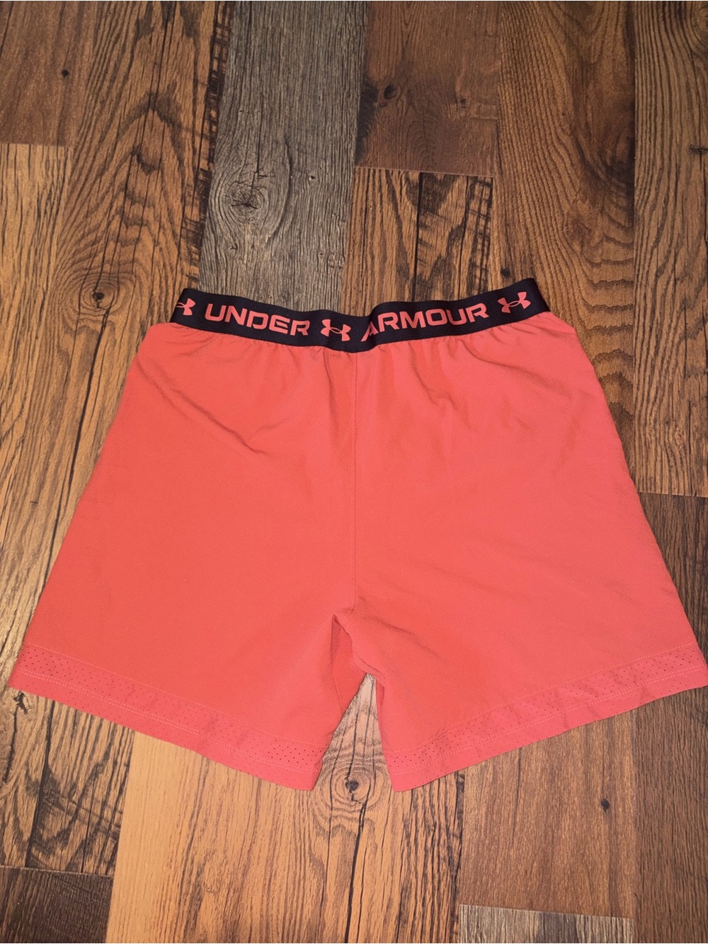 Under Armour Light Red Men's Athletic Shorts with Branded Waistband - Picture 4 of 4